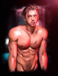 chase_stobbe instagram_model looking_at_viewer male male_only marvtokyo muscles muscular muscular_male onlyfans_model painting_(artwork) real_person scars