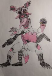 animal_genitalia animatronic anus anus_peek big_balls big_breasts big_penis big_tongue bow_tie bowtie breasts canid canine canine_penis dickgirl dripping_tongue endoskeleton erect_penis female five_nights_at_freddy's five_nights_at_freddy's_4 fox futa_only futanari genitals huge_tongue knot lidded_eyes machine mammal mangled_mangle_(fnaf) missing_eye nightmare_mangle nipple_peek nipples penis pink_anus pink_muzzle red_cheeks robot scottgames sharp_claws sharp_teeth spread_legs thick_lips thighs tongue_out veiny_penis white_fur wires