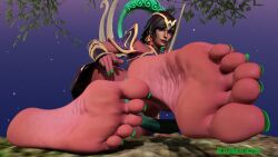 3d alternat0r218 barefoot foot_fetish foot_focus karma_(league_of_legends) league_of_legends presenting_feet soles tagme