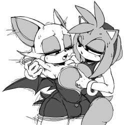 1futa 1girls 2023 2d amy_rose anthro bat bath big_breasts boots bracelet bracelets breasts bulge cleavage cleavage_cutout clothed clothing duo enemyhips eye_closed female femdom flaccid fully_clothed futa_with_female futanari futasub greyscale mobian mobian_(species) mobian_bat monochrome motion_lines open_mouth penis_under_clothes rouge_the_bat sega self_upload shaking sketch sonic_(series) sonic_adventure_2 sonic_the_hedgehog_(series) sweat sweatdrops thick_thighs tight_clothing trembling wide_hips