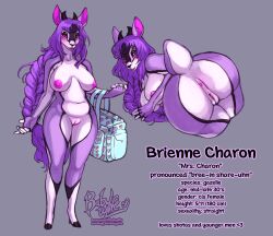 antelope anthro anus areola ass babywife big_breasts big_butt black_eyelids bovid braided_hair breasts brienne_charon curvy_figure female fur gazelle genitals hair hi_res long_hair mammal mature_female model_sheet nipples pink_areola pink_nipples presenting presenting_hindquarters purple_body purple_fur purple_hair pussy soft_belly solo white_body white_fur