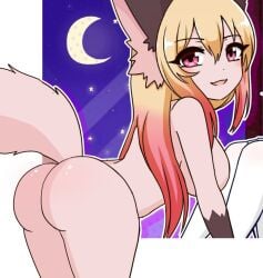 big_ass big_breasts doggy_style edit fat_ass fox_girl furry looking_at_viewer luna_(wolfychu) nude_female