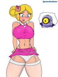 1girls big_breasts blonde_hair blue_eyes brawl_stars female piper_(brawl_stars) powerblueflower rico_(brawl_stars) tagme