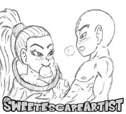 angel_(dragon_ball) cum cum_on_face cumshot dragon_ball dragon_ball_super female krillin kuririn sweetescapeartist vados