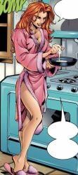 1girls bathrobe comic female female_only fully_clothed jean_grey joe_madureira marvel marvel_comics official_art phoenix_(x-men) robe slippers solo steve_buccellato tagme tim_townsend x-men