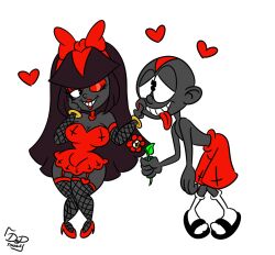 1boy 1girls big_ass big_breasts big_butt dress_short dsptoons female garter_belt lil_darkie lil_darkie_chan lipstick slut_girl spider_gang stockings tagme thick_ass wide_hips