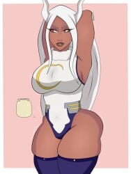 1girls bladder_gauge blueartfiend dark-skinned_female dark_skin female female_only fully_clothed leotard miruko my_hero_academia rumi_usagiyama solo