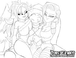 android_18 android_21 big_penis dragon_ball dragon_ball_super dragon_ball_z handjob krillin kuririn majin_android_21 santa_hat sweetescapeartist