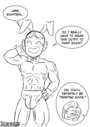 android_18 ass bulge bulma_briefs bunny_ears chichi comic dragon_ball dragon_ball_super dragon_ball_z krillin kuririn mai_(dragon_ball) mini_comic monochrome muscular sketch sweetescapeartist videl