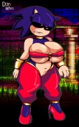 anthro areola areola_slip big_breasts bottomless breasts clothed clothing cosplay donnitro72 eulipotyphlan fan_character female footwear genitals hedgehog hi_res high_heels mammal navel pussy rule_63 sega shantae_(cosplay) solo sonic.exe sonic.exe_(character) sonic_(series) sonic_the_hedgehog sonic_the_hedgehog_(series) sonica.exe sonique_the_hedgehog wayforward