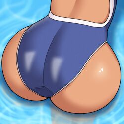 1girls ass ass_focus bending_over big_ass butt butt_focus clothed clothing female female_focus female_only hayase_nagatoro hi_res mwxxxart please_don't_bully_me,_nagatoro pool revealing_clothes school_swimsuit solo swimsuit tan tan_body tan_skin tanned wide_hips