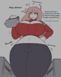 2023 alexis_(juhbuhyuh) ass_expansion big_breasts breast_expansion giantess giantess_growth growing growth hourglass_figure huge_breasts looking_at_viewer macro magnaprospekt tagme talking_to_viewer