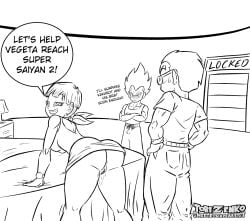 ass big_ass bulma_briefs dragon_ball dragon_ball_super dragon_ball_z krillin kuririn pussy pussy_juice sweetescapeartist vegeta