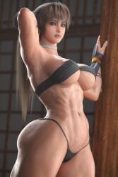 3d ass athletic athletic_female big_ass big_breasts breasts bubble_butt busty dead_or_alive female female_focus female_only hourglass_figure kasumi_(doa) kunoichi long_hair ninja ponytail pose posing red_hair solarius_astera solo tagme tecmo thong toned toned_female wide_hips