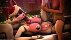 1boy 1girls 3d animatronic breasts doctorpurple2000 five_nights_at_freddy's human looking_pleasured mangle_(fnaf) penis vaginal_penetration