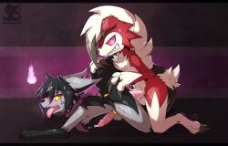 absurd_res all_fours anal anal_sex anthro ass balls black_body bodily_fluids cum cum_in_ass cum_inside doggy_style duo from_behind_position generation_3_pokemon generation_7_pokemon genital_fluids genitals grey_body hi_res leaking_cum luxuria lycanroc male male/male male_penetrated male_penetrating male_penetrating_male midnight_lycanroc mightyena nintendo open_mouth penetration penile penile_penetration penis penis_in_ass pokemon pokemon_(species) pokemon_on_pokemon red_body sex tongue tongue_out yellow_eyes