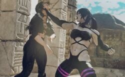 1futa 1girls 3d ass athletic athletic_female athletic_futanari biceps breasts brown_eyes brown_hair bryn brynhildr93 bubble_butt busty clothed clothing doppelganger_(tomb_raider) female femsub fully_clothed futadom futanari goth goth_futa hourglass_figure lara_croft lara_croft_(survivor) light-skinned_female light_skin long_hair medium_breasts muscular muscular_futanari pale-skinned_futanari pale_skin ponytail tagme tomb_raider tomb_raider_(survivor) wide_hips