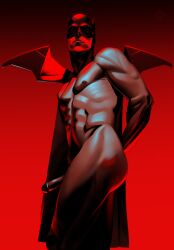 abs balls bara batman batman_(series) bear big_balls big_penis breasts chichett colored dc dc_comics digital_media_(artwork) domination erect_nipples erection exposed gay male male_only muscles muscular muscular_male naked neon nipples nude pecs penis robert_pattinson seductive showing_off standing