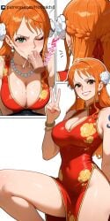 blowjob breasts china_dress chinese_new_year hotload-8 nami one_piece petreon