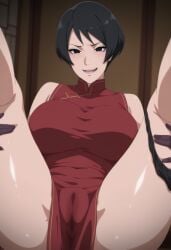 1girls ai_generated bare_shoulders black_eyes black_hair blush boruto:_naruto_next_generations breasts cameltoe china_dress chinese_clothes dress female female_only gloves indoors inviting inviting_to_sex kurotsuchi leaning leaning_back legs_up light-skinned_female light_skin looking_at_viewer lying lying_down lying_on_back matching_hair/eyes mature mature_female mature_woman nakadashi naked naruto naruto_(series) naughty naughty_face naughty_smile nude on_back open_mouth pale-skinned_female pale_skin panties panties_around_leg panties_around_one_leg presenting presenting_anus presenting_ass presenting_pussy pussy pussy_visible_through_clothes reclining restaurant shiny shiny_hair shiny_skin short_hair sitting skindentation smile smiling smiling_at_viewer soles solo solo_female solo_focus spread_ass spreading teasing teasing_viewer upper_body visible_pussy wet wet_pussy