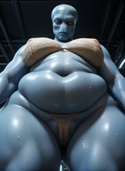 1girls ai_generated alien alien_humanoid bald bald_female belly belly_button big_ass big_belly big_breasts big_head blue_body blue_skin bottom_heavy bra breasts camel_toe cameltoe chubby chubby_female curvaceous curves curvy curvy_body curvy_female curvy_figure curvy_hips disney dominant_female duros duros_(species) expressionless eye_contact fat female female_focus female_only femdom from_below futuristic hairless hips imminent_oral indoors inside looking_at_viewer looking_down looking_down_at_viewer looming low-angle_view magnumdawn nipples_visible_through_clothing no_irises no_nose non-human non-human_only noseless obese obese_female panties photorealistic pov pov_eye_contact pudgy_belly pussy red_eyes red_sclera science_fiction solo solo_female solo_focus space_station spacecraft spacecraft_interior spaceship spaceship_interior stable_diffusion star_wars sweat sweatdrop sweating sweaty sweaty_body thick_thighs thighs thong underboob vagina wide_hips