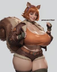 ai_generated big_ass c18aiart crop_top huge_breasts marvel marvel_rivals shorts squirrel_girl_(marvel) squirrel_girl_(marvel_rivals) tagme thick thick_thighs underboob voluptuous_female