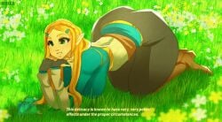 1girls all_fours artist_logo artist_name ass_expansion big_breasts breath_of_the_wild detailed_background english english_dialogue english_text flowers grass huge_ass hyper_thighs moxaji on_grass princess_zelda solo_female tagme the_legend_of_zelda the_legend_of_zelda:_breath_of_the_wild thick_legs thick_thighs wide_hips zelda_(breath_of_the_wild)