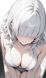 ai ai_generated big_breasts cowgirl_position cute nerd_academy white_hair