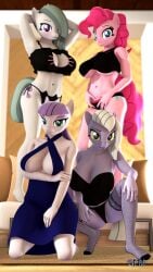 3d_(artwork) 9:16 anthro anthrofied anthroponiessfm big_breasts bra breasts cat_ear_panties cat_keyhole_bra cat_lingerie cleavage cleavage_cutout clothed clothing crouching cutout digital_media_(artwork) dress equid equine feet female friendship_is_magic group hasbro hi_res horse humanoid_feet keyhole_bra keyhole_clothing keyhole_underwear kneeling legwear limestone_pie_(mlp) lingerie mammal marble_pie_(mlp) maud_pie_(mlp) my_little_pony panties pinkie_pie_(mlp) plantigrade pony sibling_(lore) side-tie_panties sister_(lore) sisters_(lore) source_filmmaker_(artwork) thigh_highs toes underwear