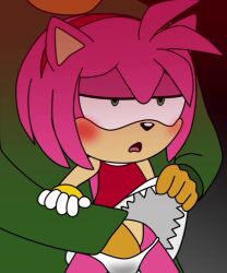 amy_rose animated dress dress_lift female fingering furry green_eyes hand_in_panties hedgehog human looking_pleasured male/female panties pink_body pussy_juice smaller_female sonic_(series) sonic_the_hedgehog_(series) sonic_x spanky15 tagme video