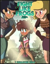 amphibia amphibia_(series) anne_boonchuy asian_female comic comic_cover dark-skinned_female dark_skin disney disney_channel marcy_wu medullamind sasha_waybright sprig_plantar tagme text thai thai_female