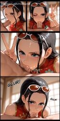 ai_generated blowjob breasts china_dress chinese_new_year clothing fellatio female hotload-8 male nico_robin one_piece petreon