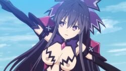 areola areolae armor armored_dress armored_female armored_gloves armpits big_breasts breasts date_a_bullet date_a_live date_a_live:_date_a_bullet female female_focus female_only gloves light-skinned_female light_skin long_hair naked naked_female nipples nude purple_eyes purple_hair shoulder_armor tits tits_out yatogami_tenka yatogami_tohka