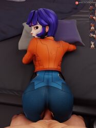 3d 3d_(artwork) ass ass ass_focus bubble_butt darkbahamuth juno_(overwatch) male_pov overwatch pov ripped_clothing