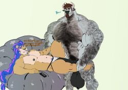 absurd_res andromorph anthro armpit_hair balls beard belly_hair biceps big_balls big_muscles big_penis bodily_fluids body_hair bovid bovine braided_hair braided_mane cattle chest_hair duo english_text facial_hair felid genital_fluids genitals hair happy_trail hi_res highlights_(coloring) huge_cock huge_filesize huge_muscles hyper hyper_genitalia hyper_muscles hyper_penis internal intersex intersex/male leaking_precum leg_hair lion long_hair male male/male mammal muscular muscular_male pantherine pecs penetration penis precum pubes sex sharf size_difference stomach_bulge student teacher teacher_and_student text trapezius vaginal_penetration