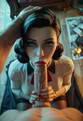 ai_generated bioshock bioshock_infinite blowjob blue_eyes burial_at_sea elizabeth_comstock elizabeth_comstock_(burial_at_sea) fellatio female female_focus jaarulz male male_pov pov tagme