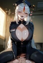 ai_generated big_ass big_breasts black_lipstick bubble_butt fat_ass genshin_impact goddess heavenly_ass lipstick ningguang_(genshin_impact) nurse nurse_uniform riding_penis seductive seductive_look sexy voluptuous voluptuous_female