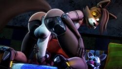 1male 3d anus ass asshole balls bending_over bent_over brown_body doctorpurple2000 femboy five_nights_at_freddy's glowing_eyes looking_at_viewer male_only masturbation penis scarlet_(doctorpurple2000)