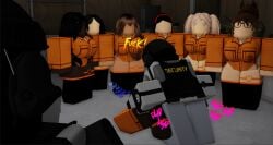 2boys 3d 7girls artist_self-insert background_character background_characters cometrr34 d-class dark-skinned_female dialogue echorr34 glasses group humiliation no_face onomatopoeia roblox roblox_avatar robloxian robloxian_mia_khalifa scp_foundation self_upload text watching