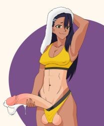 1futa abdomen athletic_futanari ball_bulge balls balls_in_panties balls_out balls_under_clothes big_penis black_hair clothed clothing cum cum_drip cumshot dickgirl ejaculation erection futa_only futanari gym_clothes hands-free handsfree_ejaculation hayase_nagatoro human intersex le_wizard0 light-skinned_futanari light_skin long_hair looking_at_another masturbation panties panty_bulge partially_clothed penis penis_out please_don't_bully_me,_nagatoro small_clothes small_panties smile solo solo_futa standing tan tan-skinned_futanari