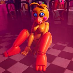 animatronic blue_eyes five_nights_at_freddy's five_nights_at_freddy's_2 toy_chica_(ashleyorange) toy_chica_(fnaf) zxxxarts