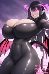 1girls ai_generated artist_self-insert bare_midriff big_breasts bimbo black_clothing black_hair black_leggings blue_eyes bodysuit breasts bulging_breasts busty catsuit choker demon demon_tail dominant_female energy_drain evil_eyes evil_grin evil_smile evil_smirk eyebrows_visible_through_hair eyes_visible_through_hair female female_focus female_only femdom glowing_eyes grabbing_own_breast grabbing_own_breasts grin groping_breasts hourglass_figure huge_breasts impossible_clothing large_breasts latex leggings level_drain light-skinned_female long_eyelashes long_hair looking_at_viewer narrow_waist narrowed_eyes no_pupils no_sclera pink_eyes pointy_ears shiny_clothes skin_tight smile smiling smiling_at_viewer smirk smirking smirking_at_viewer smug smug_expression spade_tail stable_diffusion succubus tagme tail teasing tight_clothing tight_fit toned watermark wings yoga_pants your_evil_ai_virus