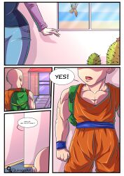 android_18 comic dragon_ball dragon_ball_super krillin kuririn mini_comic quirogaart size_difference