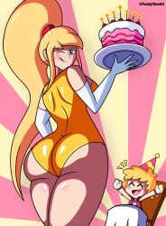 ass cake female funkythor64 huge_ass metroid nintendo one_eye_closed samus_aran sideboob tagme