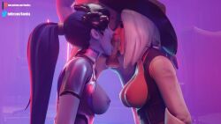 1boy 2girls 3d amelie_lacroix animated ashe_(overwatch) blender blowjob bordeaux_black breasts clothed_female clothed_female_nude_male clothed_sex collaborative_fellatio cottontailva erection fellatio female light-skinned_female light-skinned_male male malesub nipples no_bra overwatch overwatch_2 penis saveass_ skinfluting sound teamwork testicles video volkor widowmaker