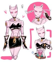 1girls breasts diamond_is_unbreakable female female_only fully_clothed jojo's_bizarre_adventure killer_queen rule_63 shounen_jump solo stand_(jjba) stray_cat yeah_pkm