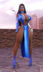 3d ass big_ass big_breasts black_hair blizzard_entertainment breasts busty cleavage dark-skinned_female dark_skin dress eyewear_on_head female female_focus female_only hourglass_figure indian indian_female long_hair overwatch overwatch_2 pose posing satya_vaswani siliconaya solo sunglasses_on_head symmetra tagme thick_thighs tinted_eyewear wide_hips