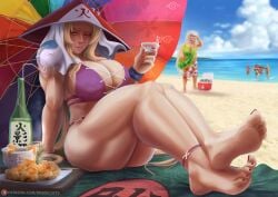 1animal 2boys 3girls anklet barefoot beach beach_towel beach_umbrella being_watched big_ass big_breasts big_feet blonde_hair blurry blurry_background blush breasts cleavage cooler dr.biscuits drink feet female_focus food gilf hokage hokage_hat holding_hands holding_object huge_breasts human implied_incest inflatable jiraiya katsuyu legs_together looking_at_another looking_at_partner mature mature_female milf mother_and_son muscular muscular_female nail_polish naruto naruto_(series) naruto_shippuden ocean one-piece_swimsuit outdoors pot red_hair sake sake_bottle seaside seductive seductive_look seductive_smile sitting slug standing swimsuit tayuya teacher_and_student thick_thighs toned tsunade umbrella uzumaki_kushina uzumaki_naruto veil very_long_hair voluptuous water white_hair