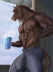 animal_genitalia clyde furry furry_male gay horse horse_penis horsecock horsecock_dildo mareau nipple_piercing nsfw