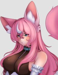 blue_eyes dog_ears dog_girl dog_tail female_only long_hair pink_hair pouting virtual_youtuber vyugen yuniiho_(character)